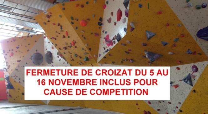 Fermeture CROIZAT du 5 au 16 novembre image article