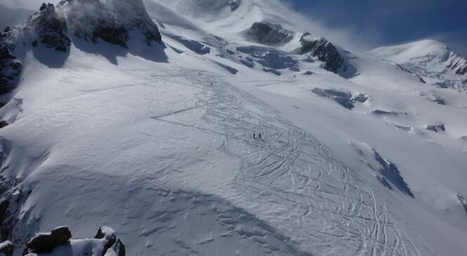 Un raid de formation technique sur les glaciers du mont Blanc. image article
